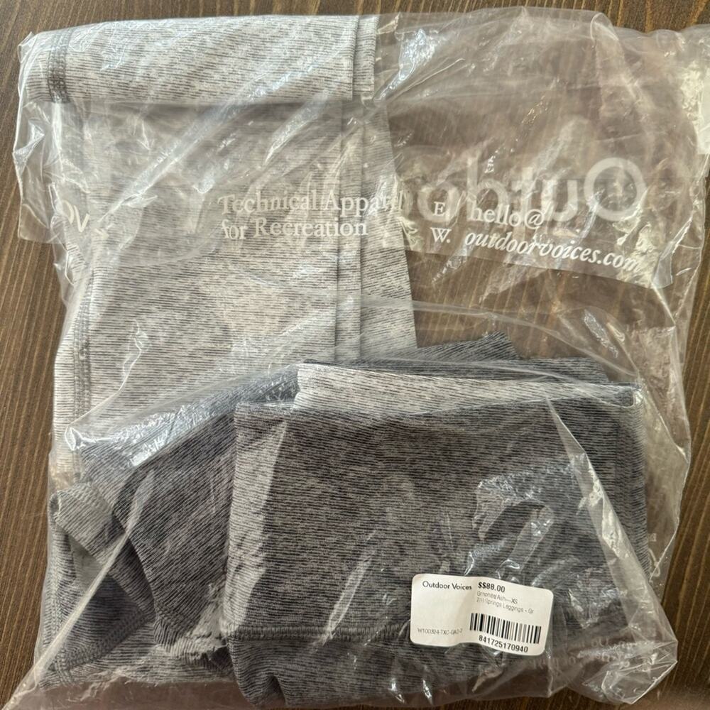 Outdoor‎ Voices 7/8 Spring Leggings Graphite Ash Dove Pocket Workout Size XS NEW - Picture 6 of 8
